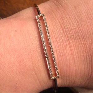 Stella and Dot Rose Gold Pave Bangle Bracelet NIB